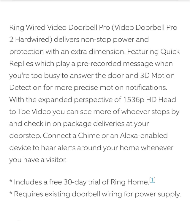 Ring Video Doorbell Pro [wired] / Video Doorbell Pro 2 [hardwired]