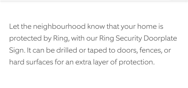 Ring Security Doorplate Sign
