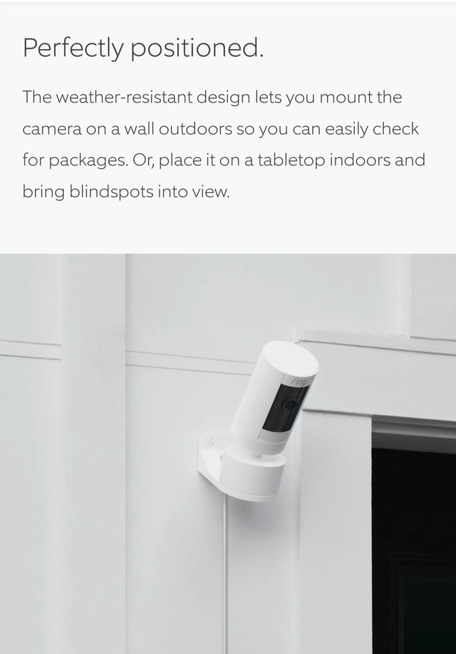 Ring Indoor/Outdoor Pan-Tilt Mount Stick Up Cam Plug-In [3rd Gen]