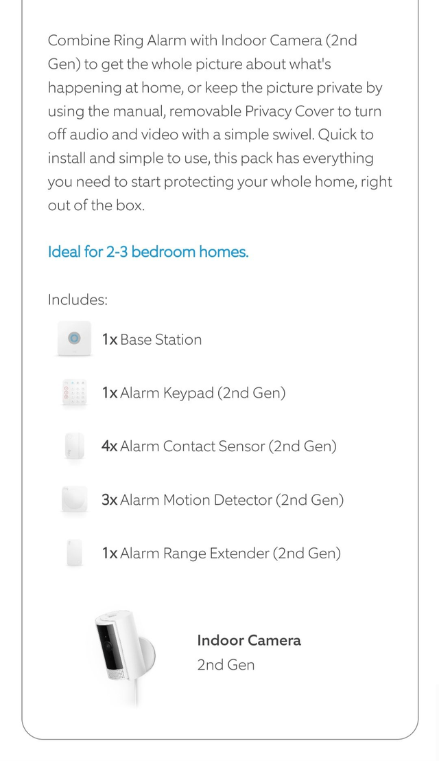 Ring Alarm + Indoor Camera 2nd Gen Pack [L] no siren