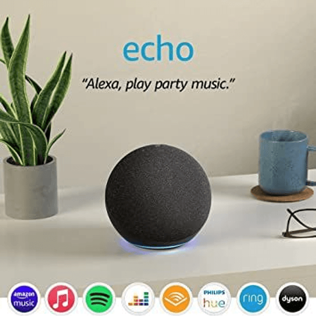 Echo (4th generation) | With premium sound, smart home hub and Alexa | Charcoal