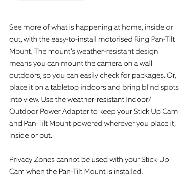 Ring Pan-Tilt Mount with Indoor/Outdoor Power Adapter Stick Up Cam Battery [3rd Gen]