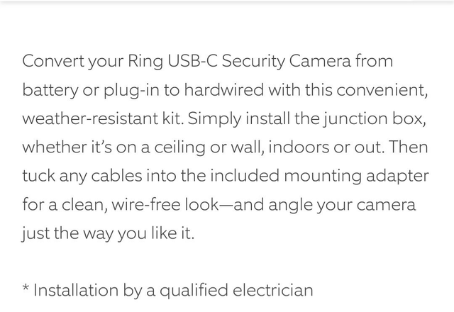 Ring Hardwired Kit [for Cameras Spotlight Cam Plus, Spotlight Cam Pro]