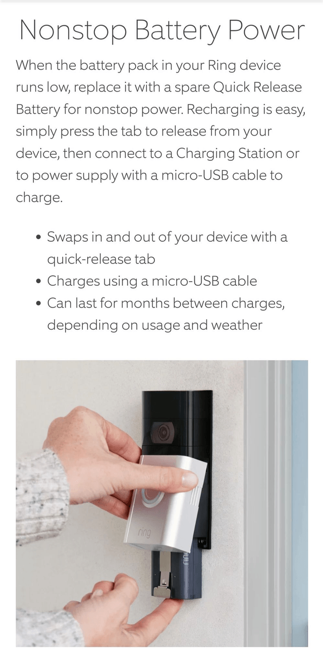 Ring Quick Release Battery Pack