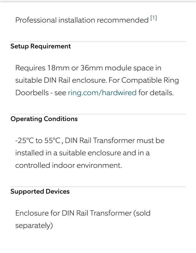 Ring DIN Rail Transformer [for Wired Video Doorbells 2nd Generation]