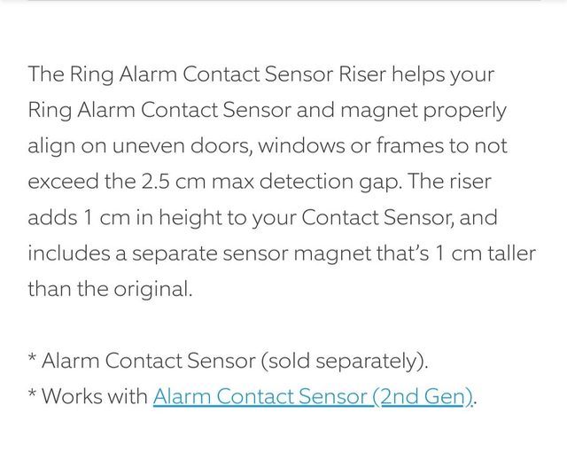 Ring Alarm Contact Sensor Riser