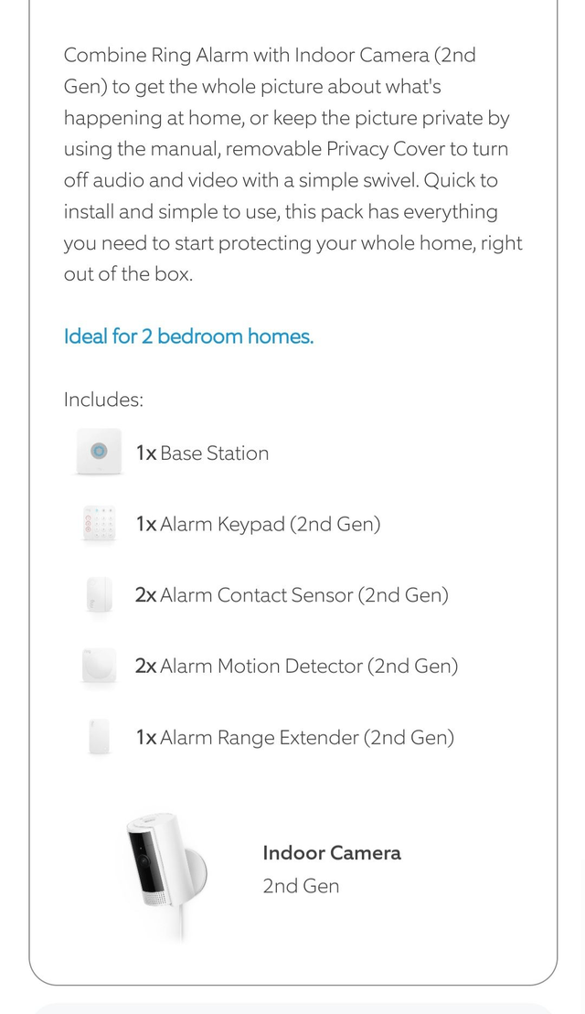 Ring Alarm + Indoor Camera 2nd Gen Pack [M] no siren