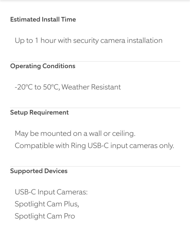 Ring Hardwired Kit [for Cameras Spotlight Cam Plus, Spotlight Cam Pro]