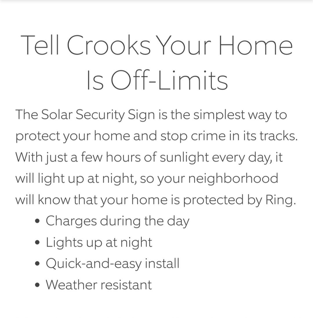 Ring Security Sign [solar]