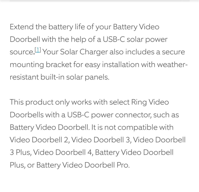 Ring Solar Charger [for Battery Video Doorbell]